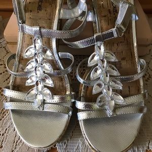 Rhinestone sandals.